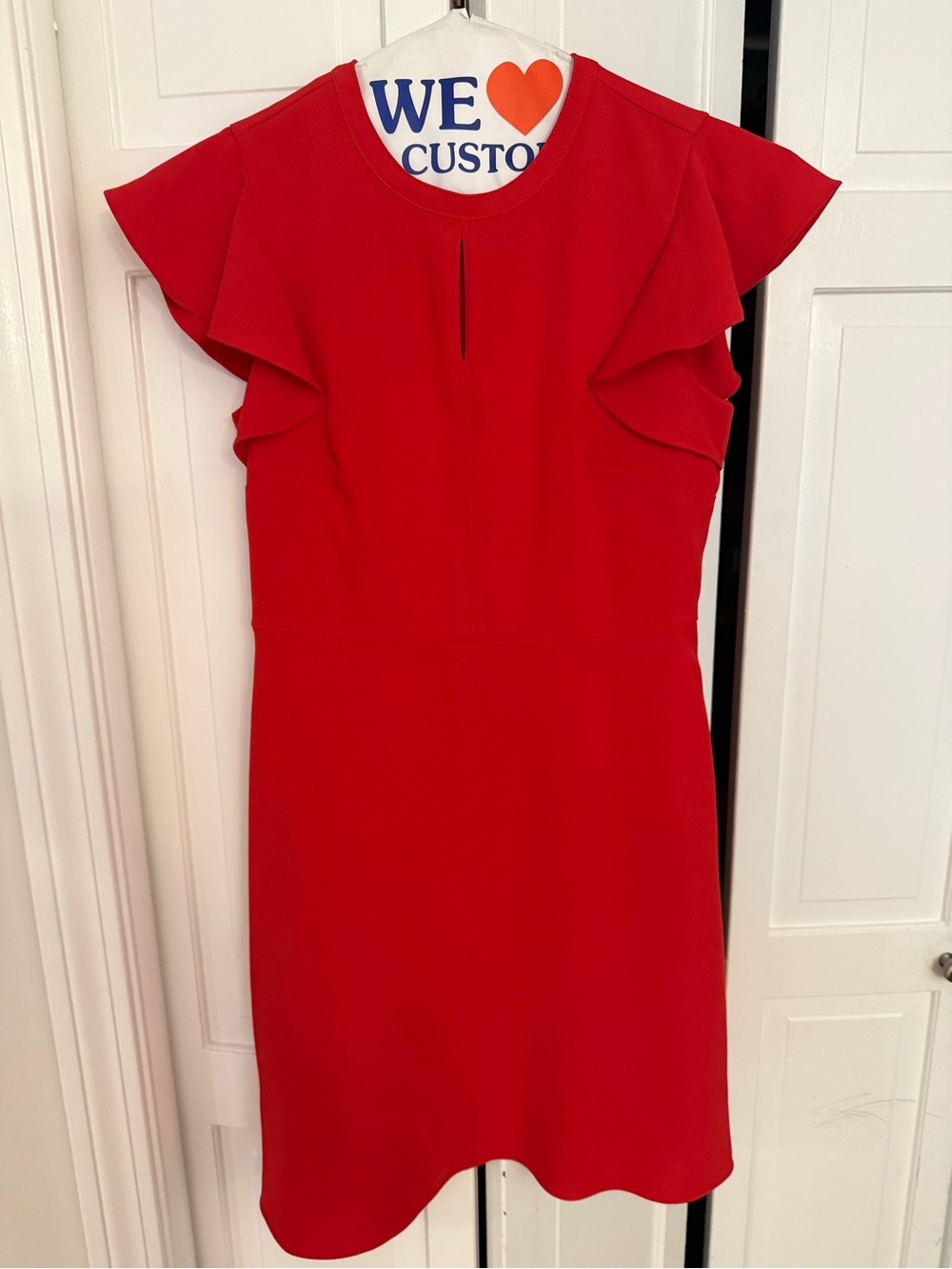 Riley & Rae Red Flutter Sleeve Sheath Dress